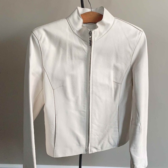 Wilsons Leather Beige Leather Jacket - Picture 1 of 8